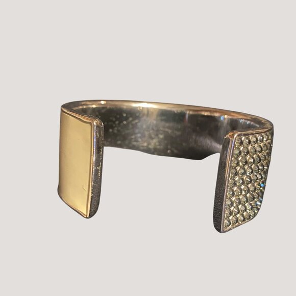 Wide Swarovski Beauty Silver Cream Crystal Bling Cuff Bracelet  Adjustable - Picture 14 of 15